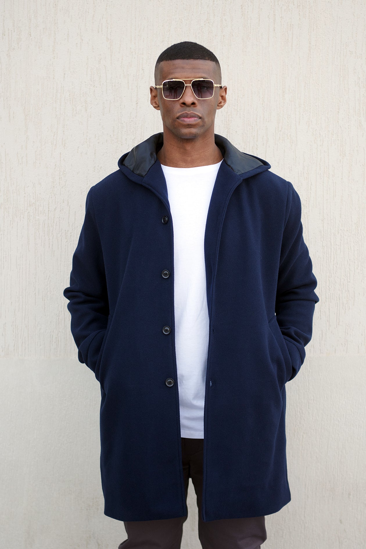 HOODED WOOL COAT