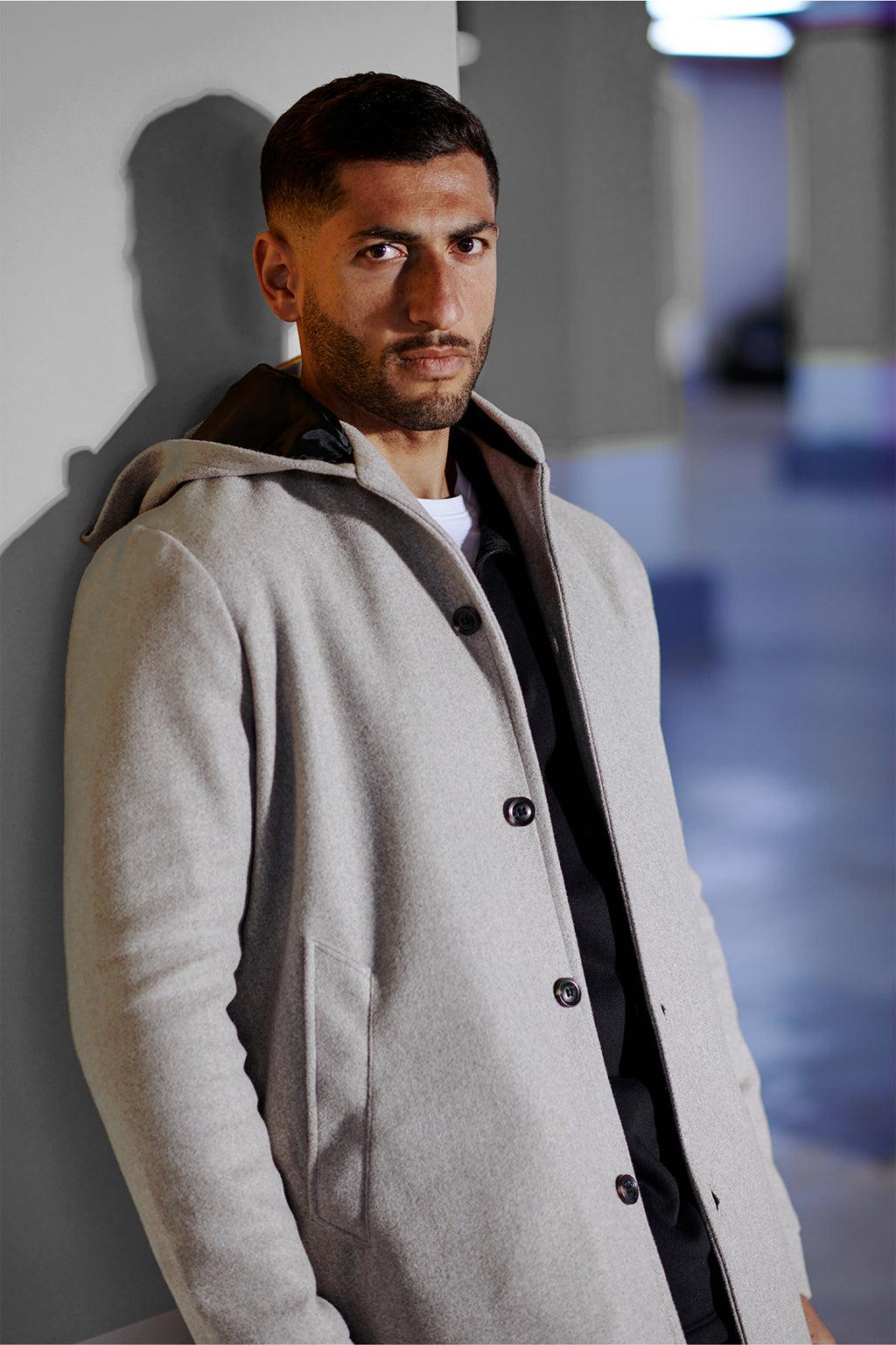 HOODED WOOL COAT