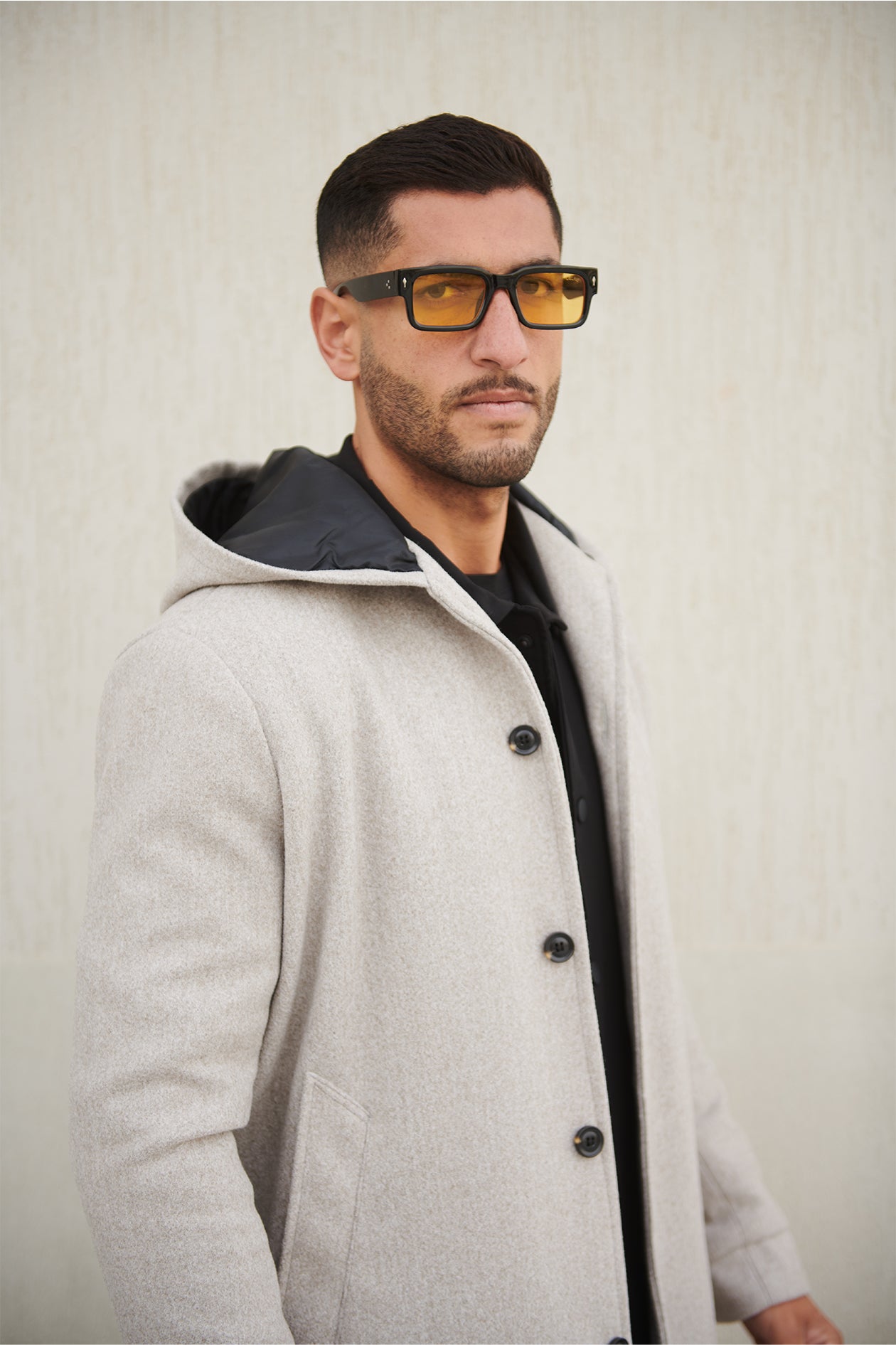 HOODED WOOL COAT